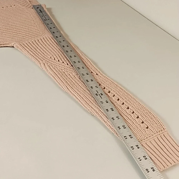 Aeropostale Pink with Metallic Cropped Boxy Sweater Open Knit Side Vent - Picture 9 of 10